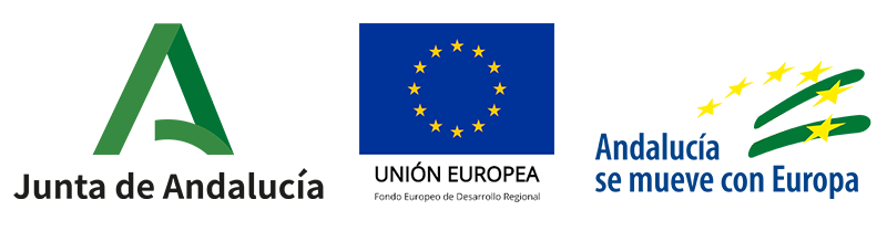Logotipos de Junta de Andalucía, Unión Europea y Fondo Social Europeo Plus con mensaje de subvención a Soluciona Mi Deuda